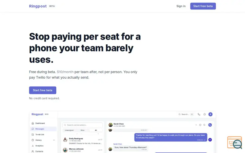 Screenshot of Ringpost