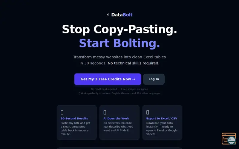 Screenshot of Databolt