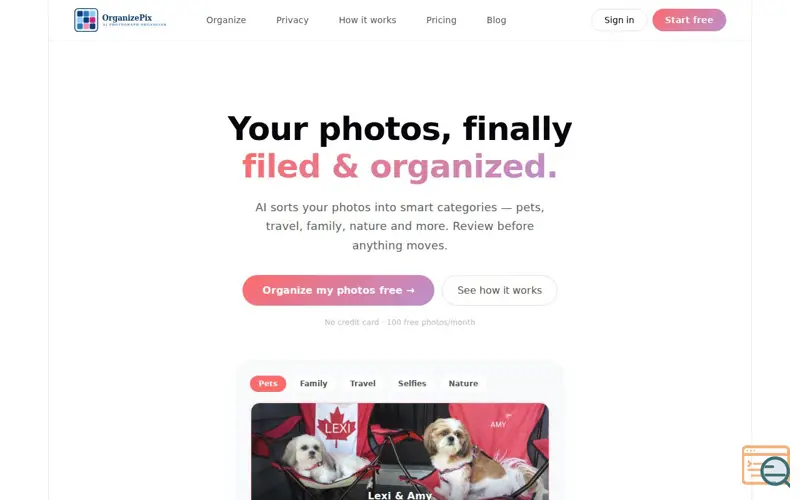 Screenshot of OrganizePix