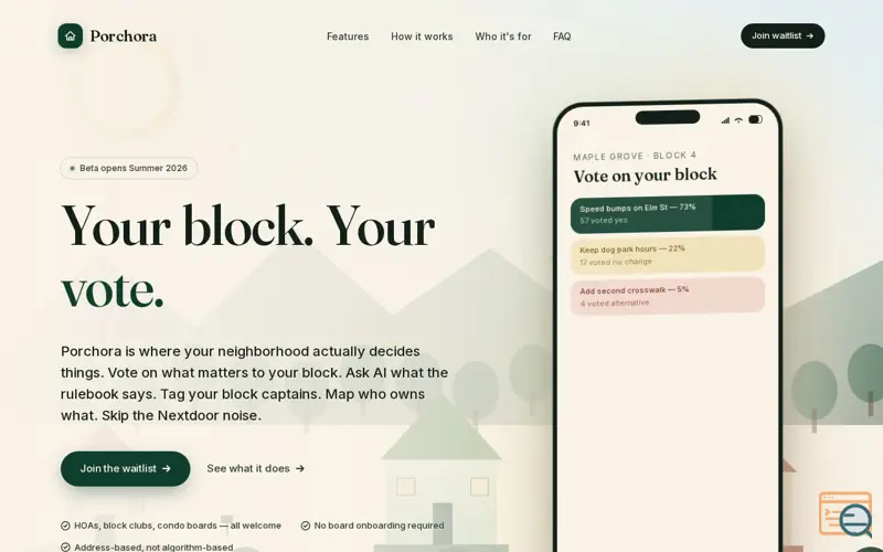 Screenshot of Porchora