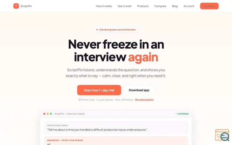 Screenshot of ScriptPin