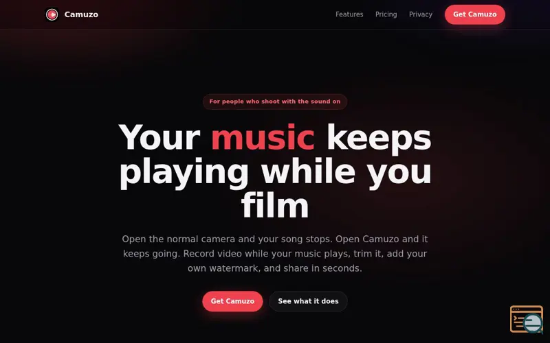 Screenshot of Camuzo