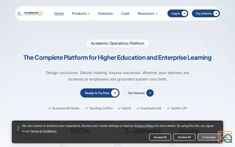 Screenshot of Academicos.co, a launch using Angie