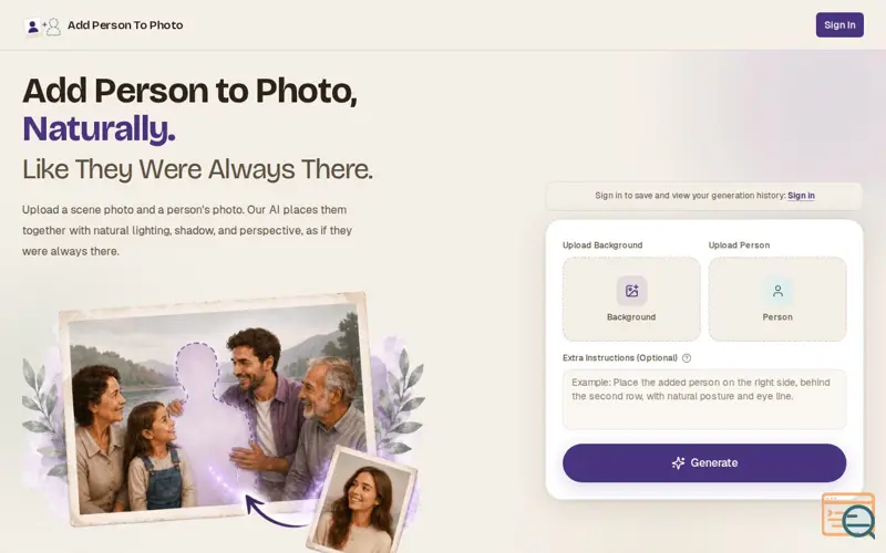 Screenshot of Add Person To Photo