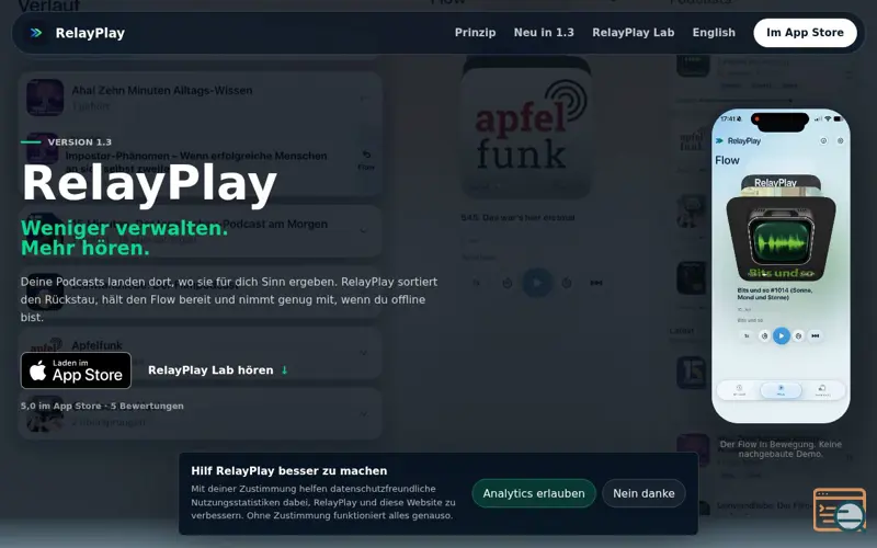 Screenshot of RelayPlay