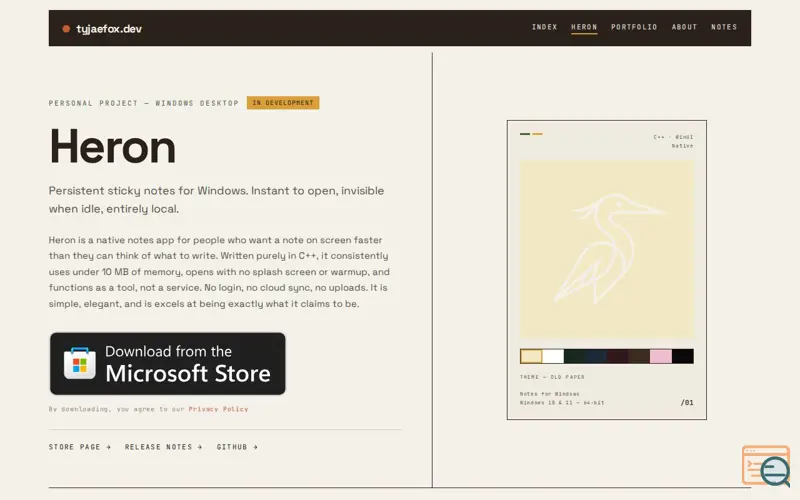 Screenshot of Heron
