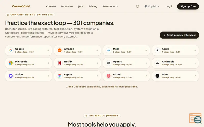 Screenshot of CareerVivid