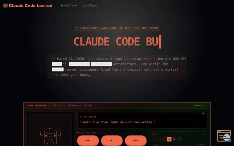 Screenshot of Claude Leak Buddy Online