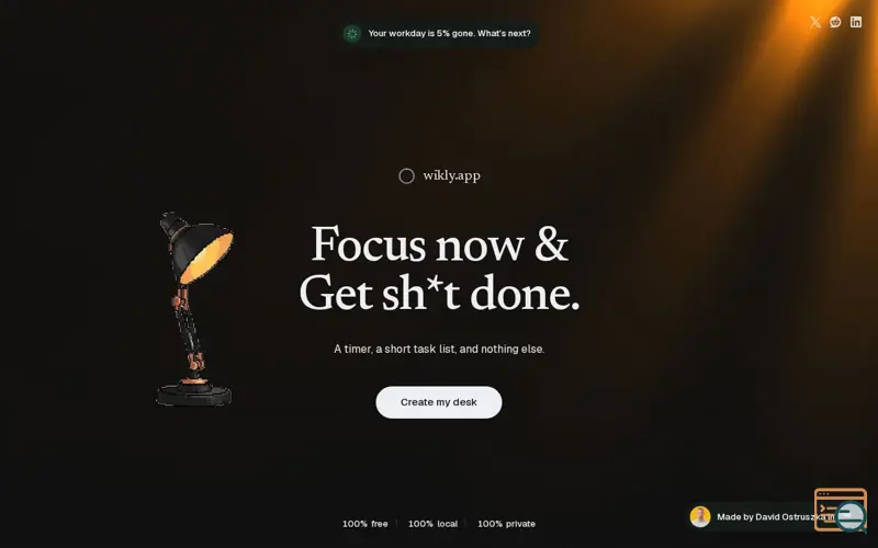 Screenshot of Wikly, a launch using laut.fm