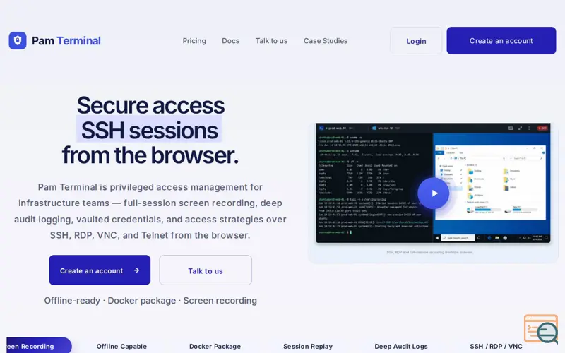 Screenshot of Pam Terminal — Privileged Access Management