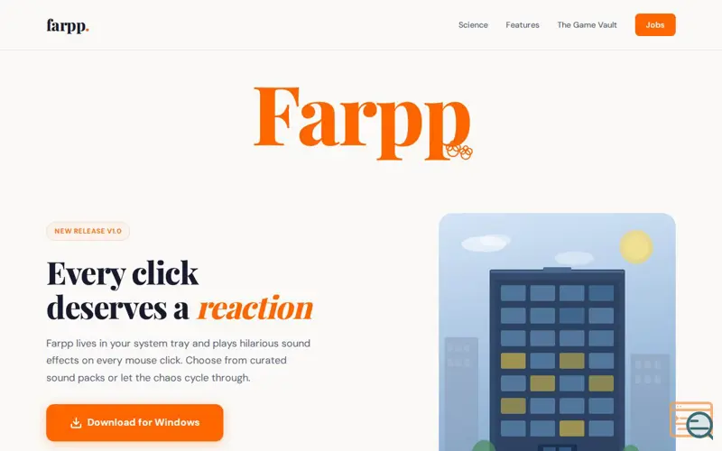 Screenshot of Farpp — Every Click Deserves a Reaction