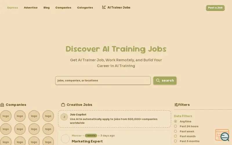 Screenshot of AI Trainer Jobs