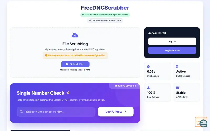 Screenshot of FreeDNCScrubber