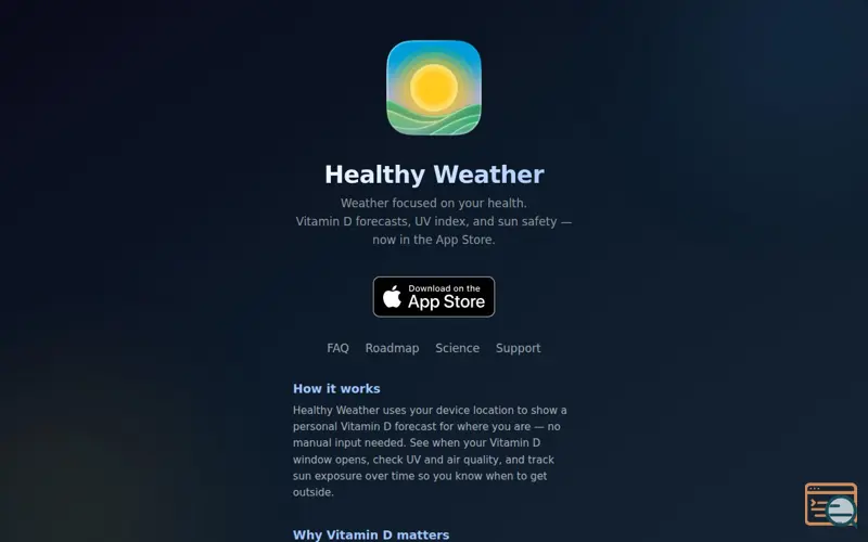 Screenshot of Healthy Weather