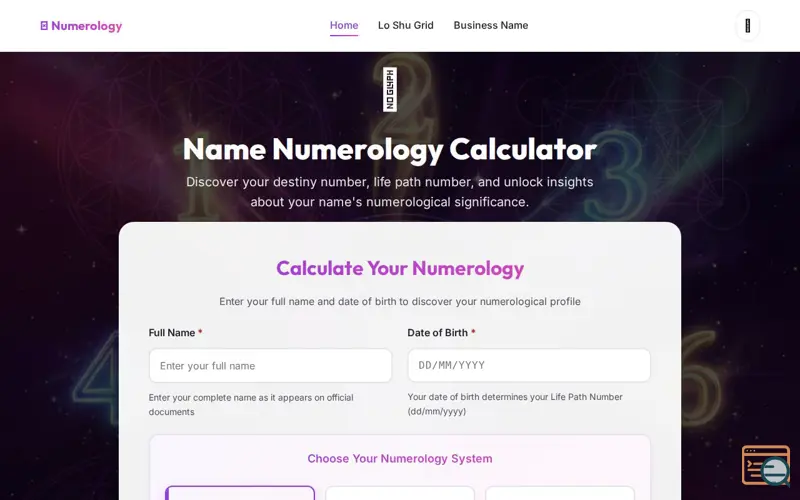 Screenshot of Free Name Numerology Calculator 2026