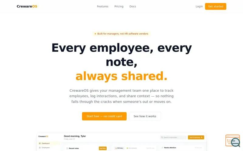 Screenshot of CrewareOS