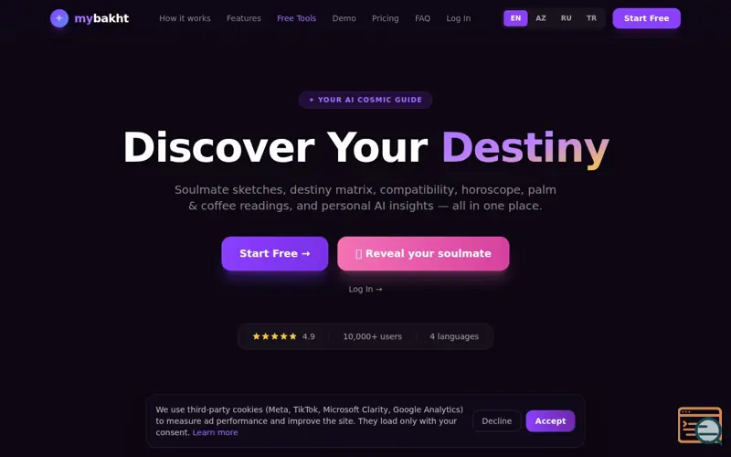 Screenshot of mybakht