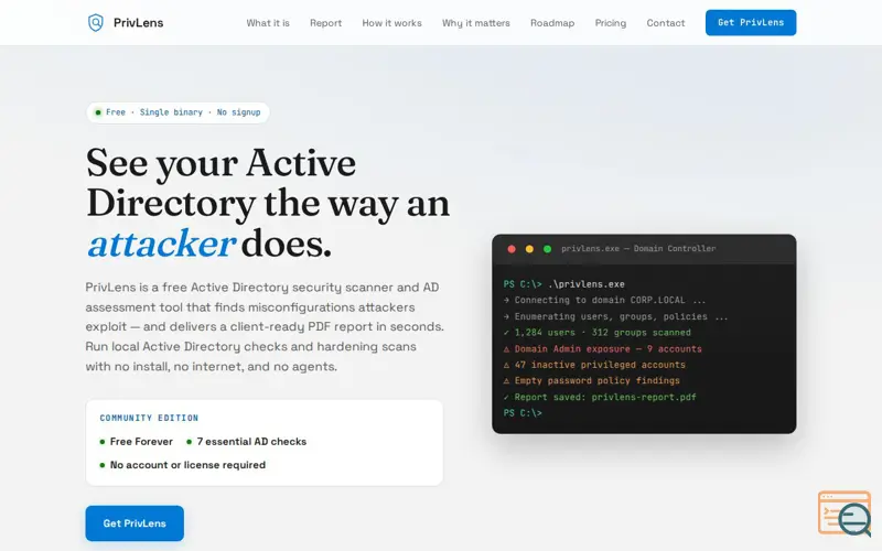 Screenshot of PrivLens