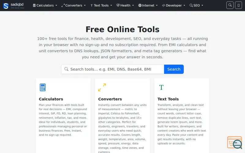 Screenshot of sadiqbd.com