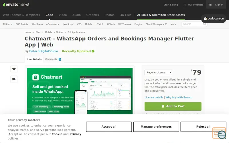 Screenshot of ChatMart - AI WhatsApp Orders & Bookings