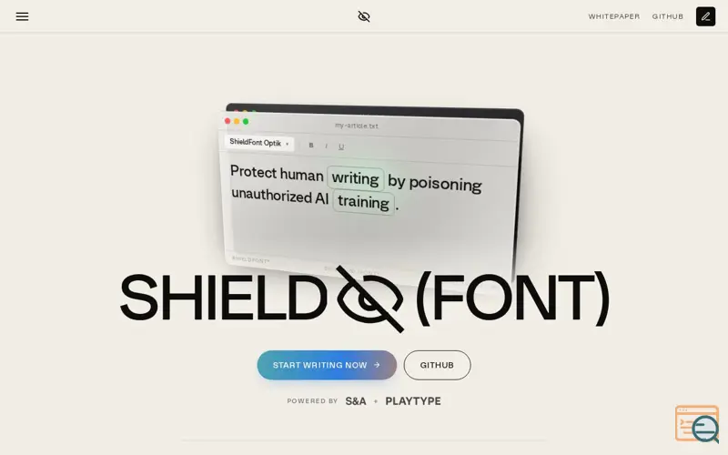 Screenshot of ShieldFont