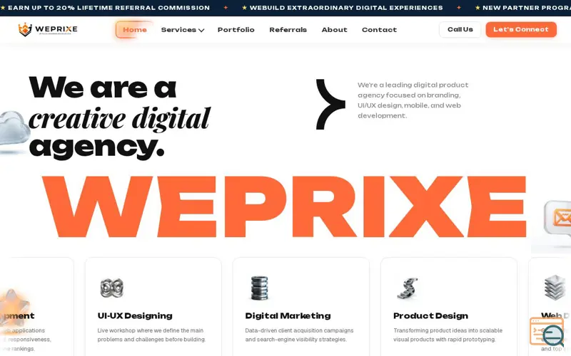 Screenshot of WePrixe Technologies