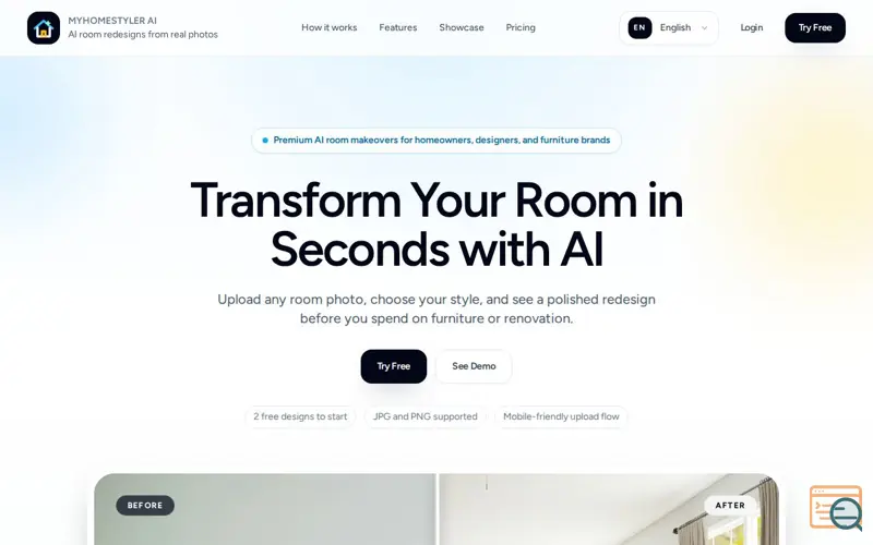 Screenshot of MyHomeStylerAI