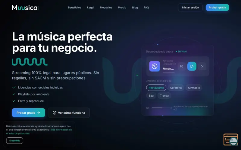 Screenshot of Muusica.com