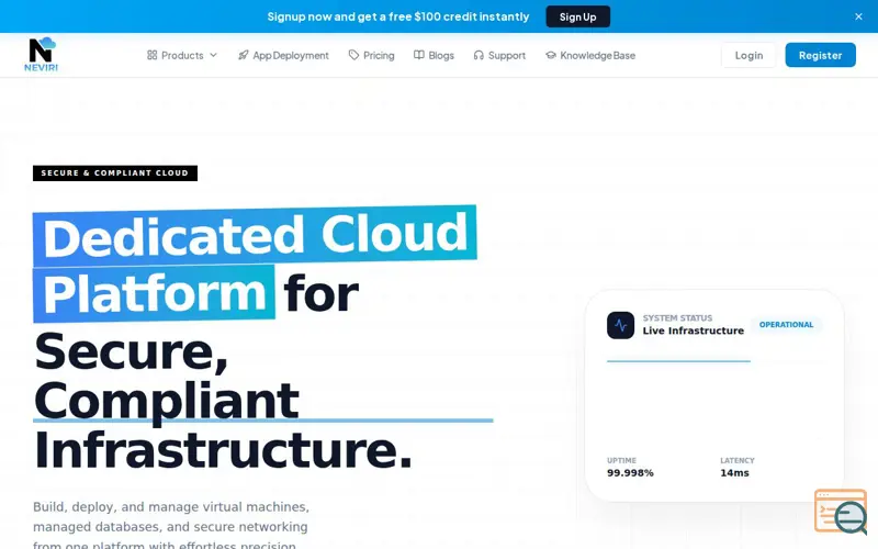 Screenshot of Neviri Cloud