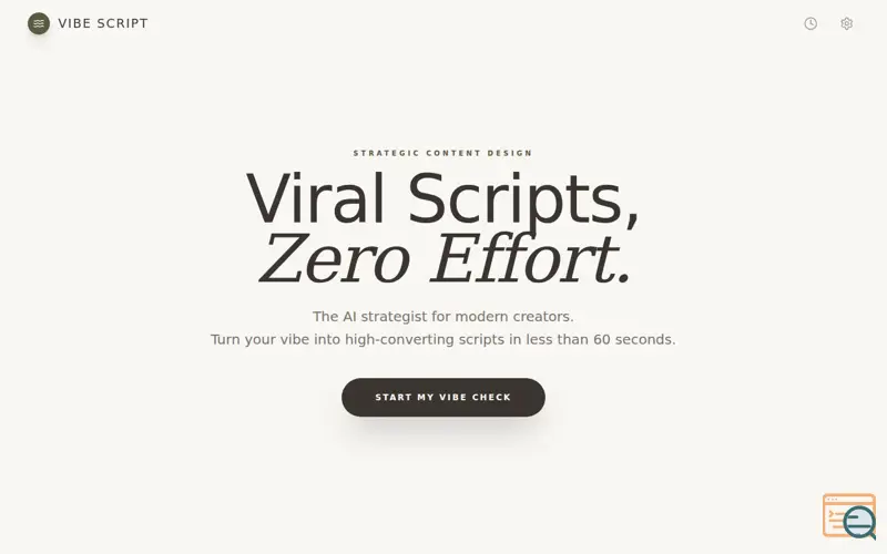 Screenshot of Vibe Script