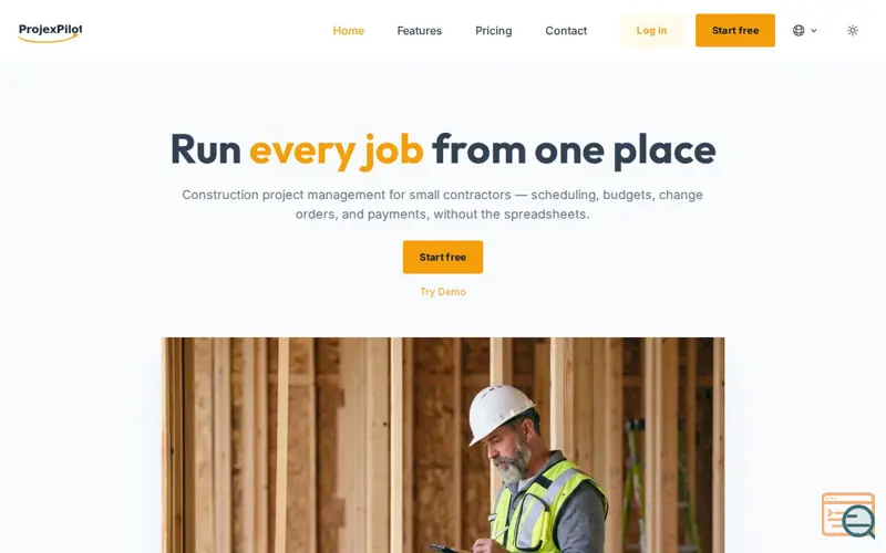 Screenshot of ProjexPilot — Construction management 