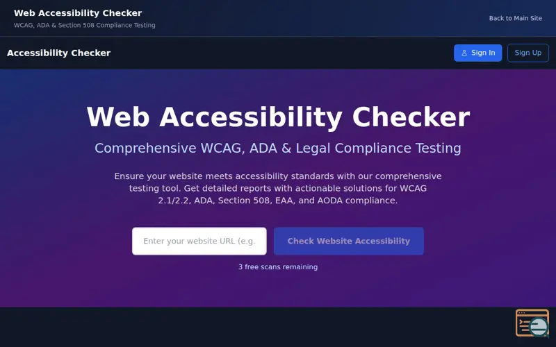 Screenshot of Web Accessibility Checker