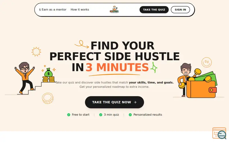 Screenshot of SideHustlr.ai