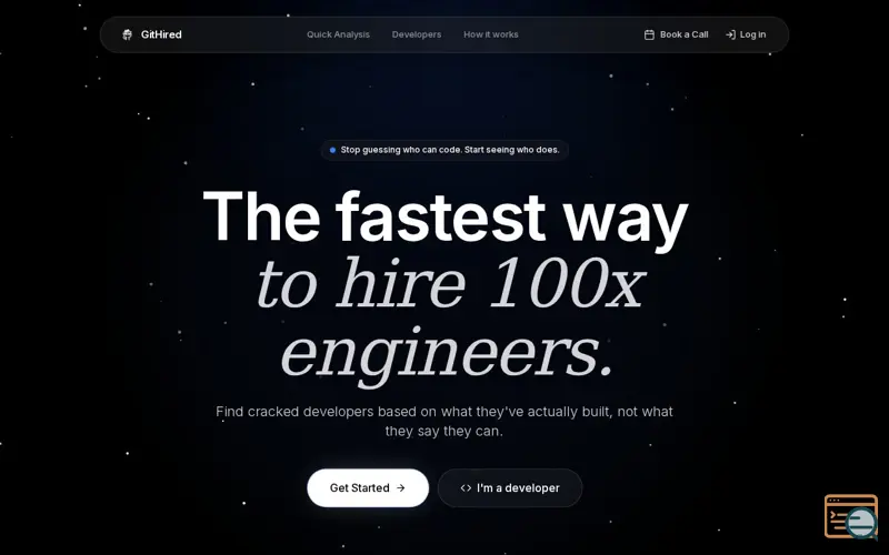 Screenshot of GitHired