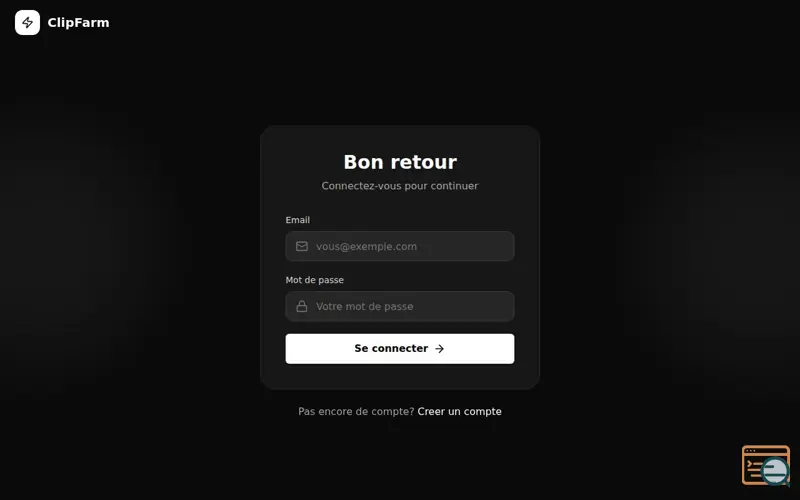 Screenshot of ClipFarmer .Crée des clips viraux , a launch using FedaPay