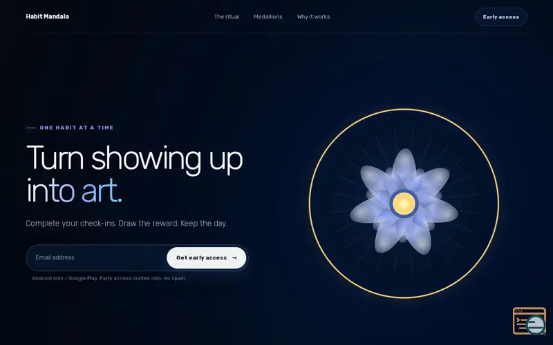 Screenshot of Habit Mandala Website