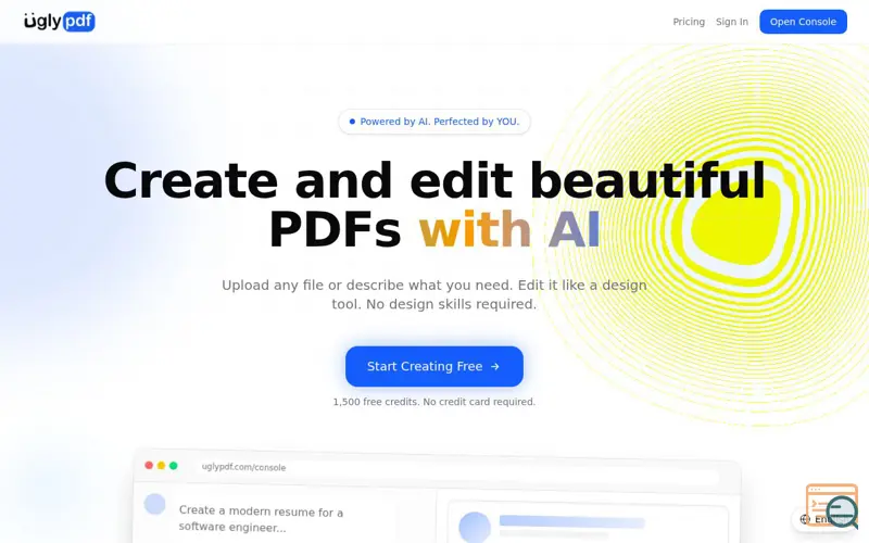 Screenshot of UglyPDF