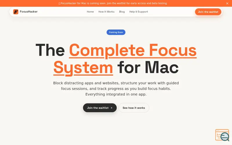 Screenshot of FocusHacker