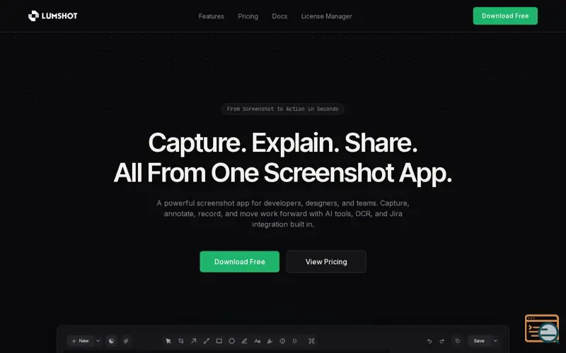 Screenshot of Lumshot - Beautiful, Share-Ready Screenshots in Seconds, a launch using Scout Forge