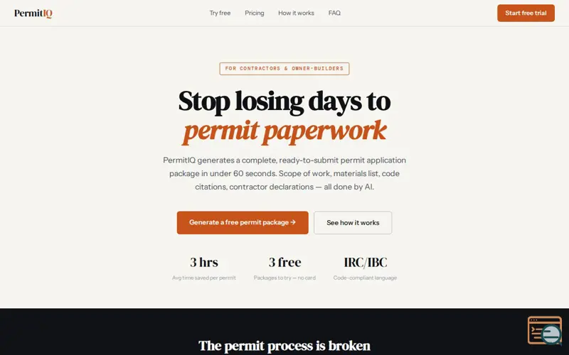 Screenshot of PermitIQ
