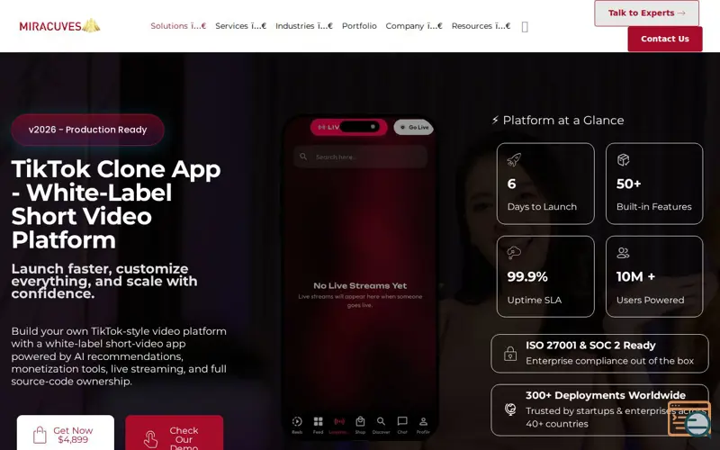 Screenshot of Miracuves Solutions