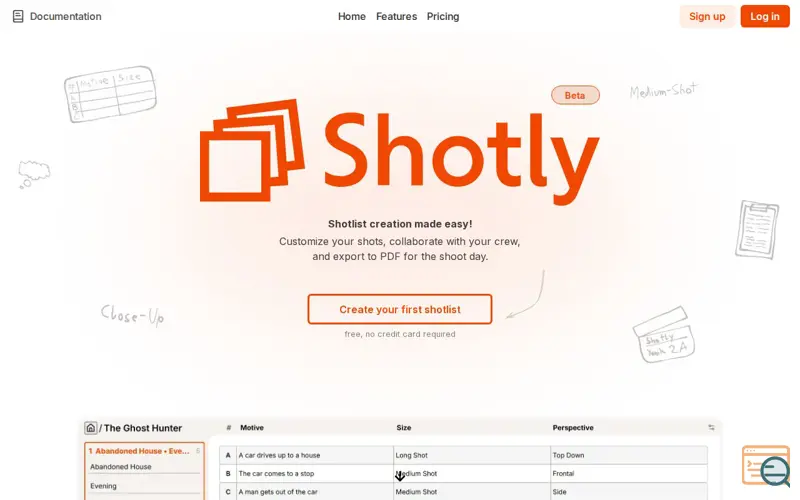 Screenshot of Shotly