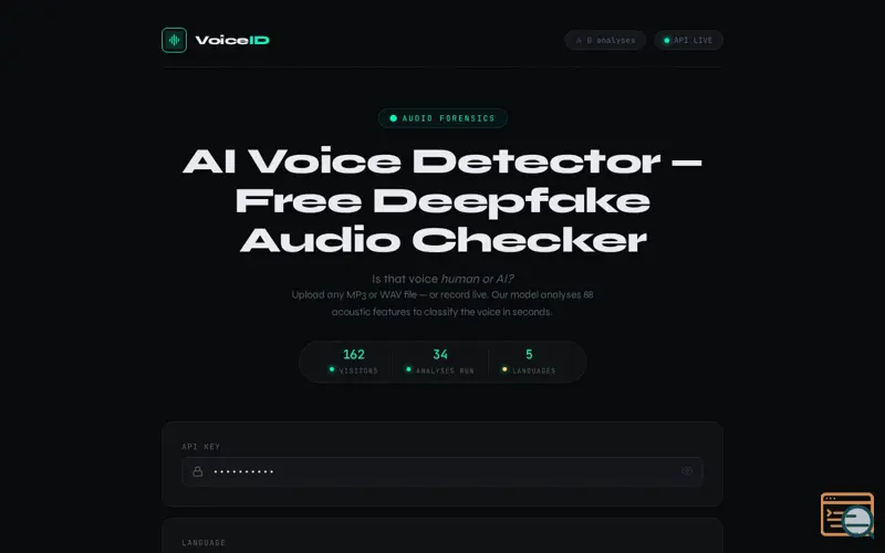 Screenshot of VoiceID