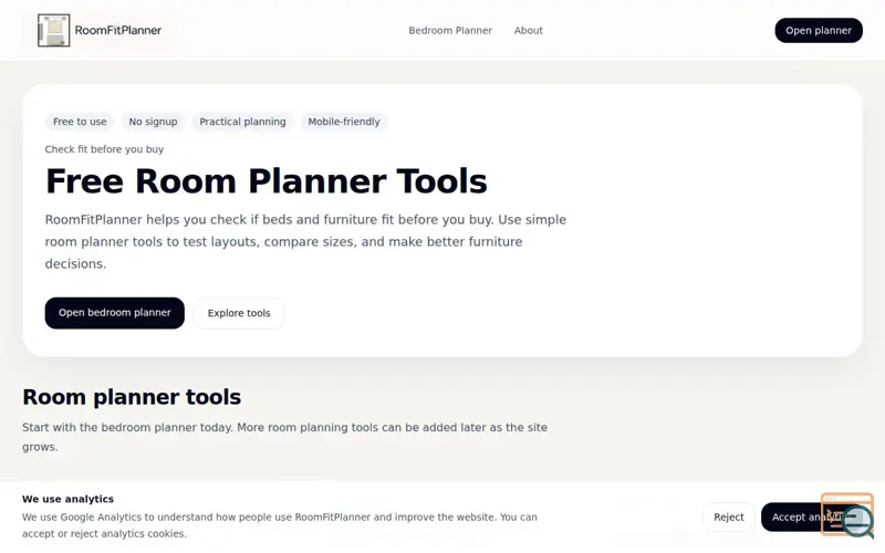 Screenshot of RoomFitPlanner