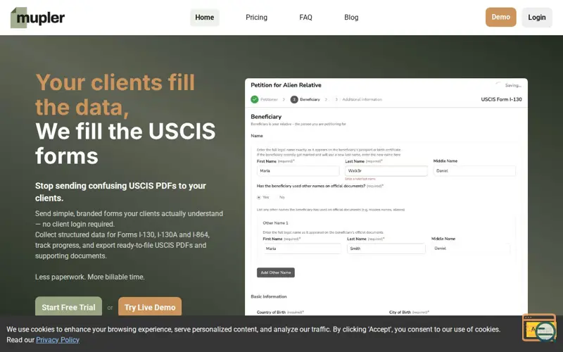 Screenshot of Mupler, a launch using Toastify
