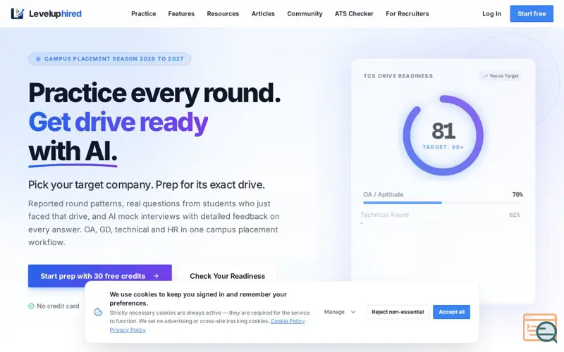 Screenshot of Leveluphired