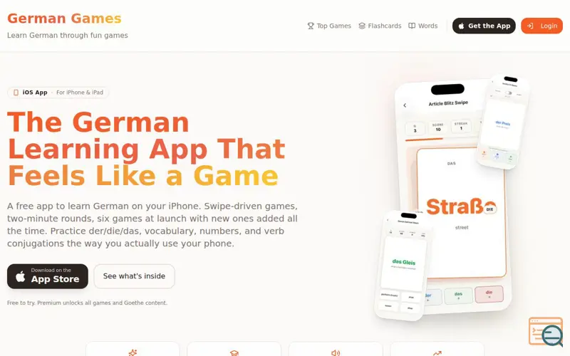 Screenshot of Learn German with Games