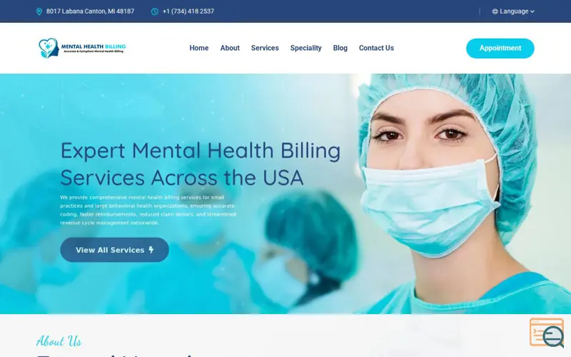 Screenshot of Mental Health Billing