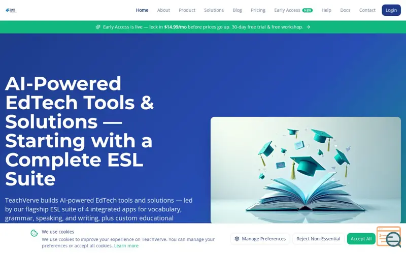 Screenshot of TeachVerve