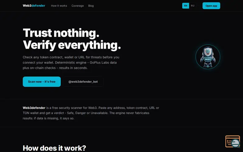 Screenshot of Web3defender